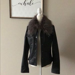 Guess Faux Fur Faux Leather Jacket